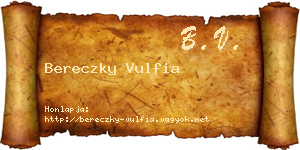 Bereczky Vulfia névjegykártya